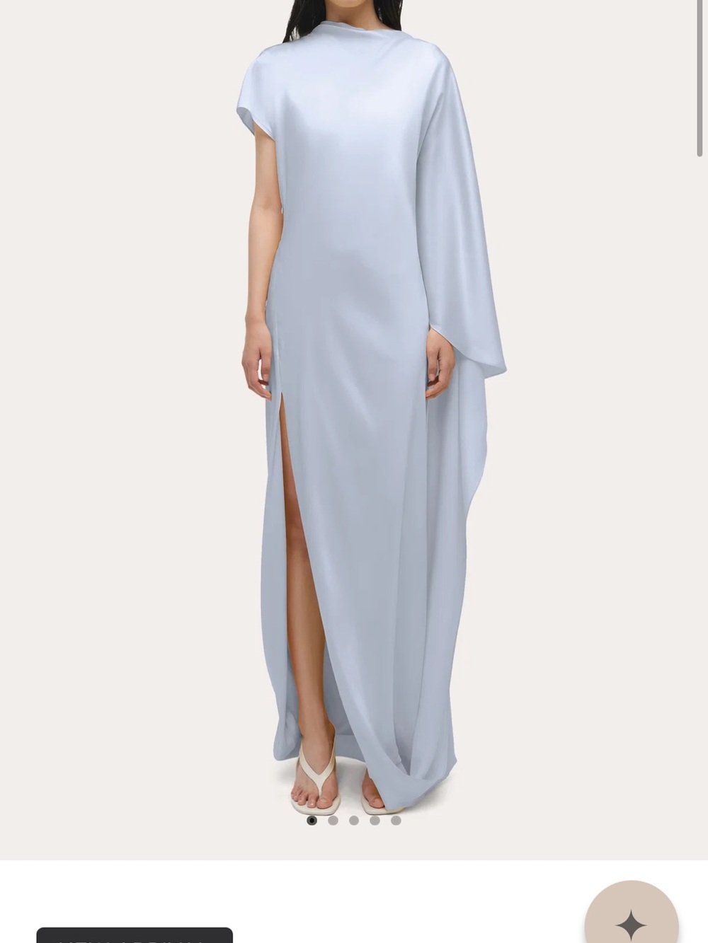 SIMKHAI satin blue Maxi Dress with Side Slit